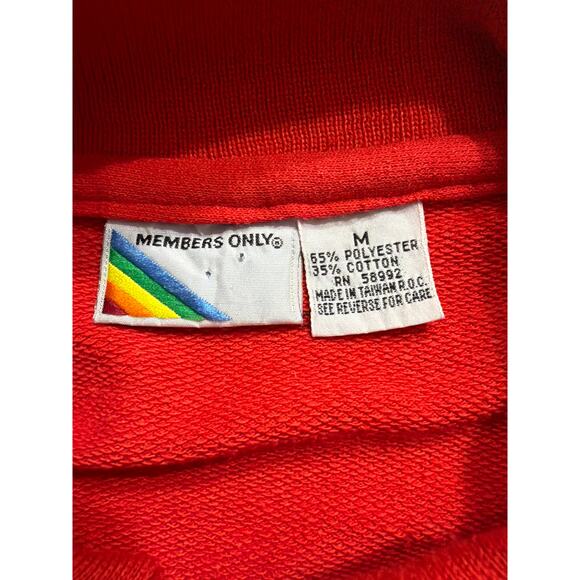Member's Only Crest Pullover Collared Sweatshirt Size Medium M Red - Picture 4 of 4